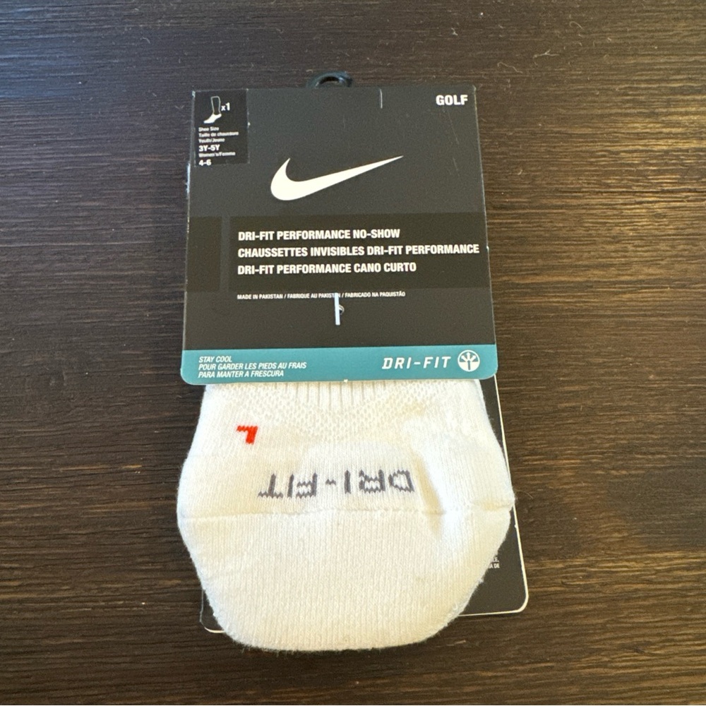 Nike Golf No Show Performance Socks 1 Pair White SG0567 101 Small New With Tag
